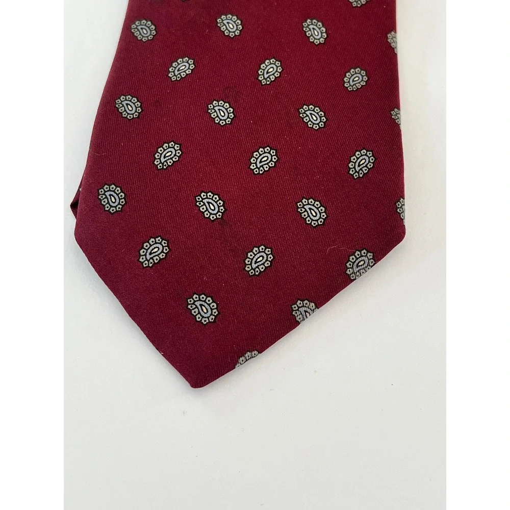 Robert Talbott Redwoode Ross Mens Silk Tie Burgundy Paisley Medallion Hand Sewn